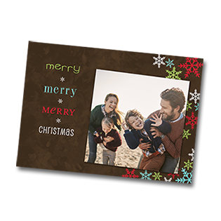 Christmas Card Template - Horizontal Folded 5x7 Card - Holiday Blooms -  BP4U Photographer Resources