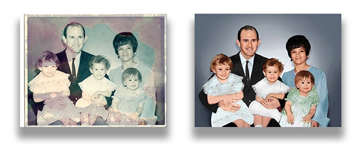 Example of photo restoration with color.