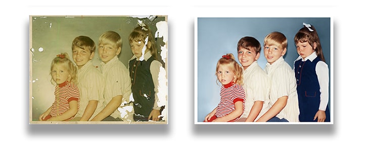 Example of our photo damage repair.
