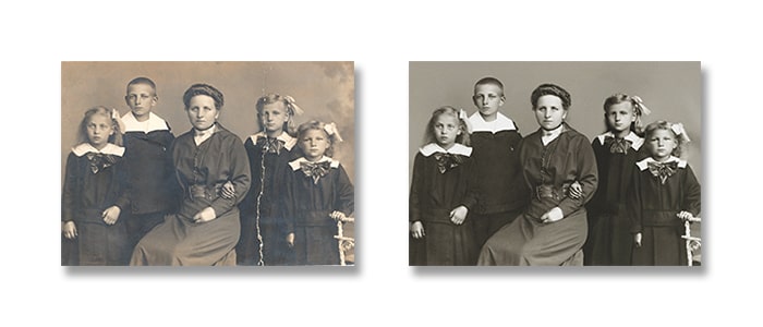 Example of moderate photo restoration.