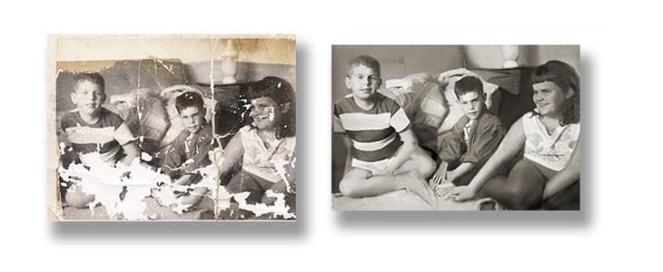 Example of color photo restoration.